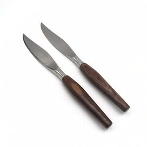 Vtg  Mid Century Sheffield Mode Danish Stainless Steel 11” Carving Knife Wood Ha